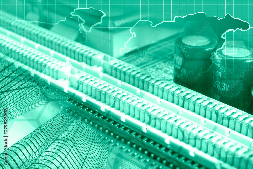Electronic device, buildings and map Electronic device, buildings and map