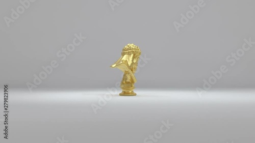 Rotating CGI Golden Hercules Statue photo