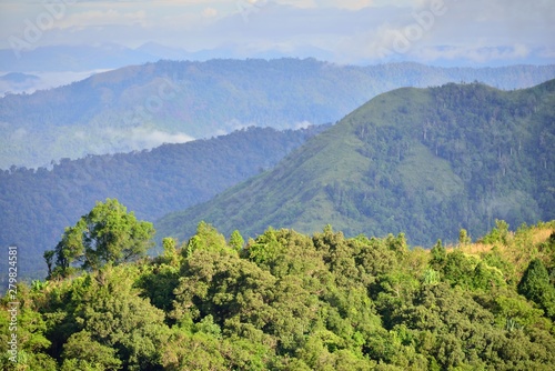 Landscape of green mountain view with Blur style : provide for insert into background base layer