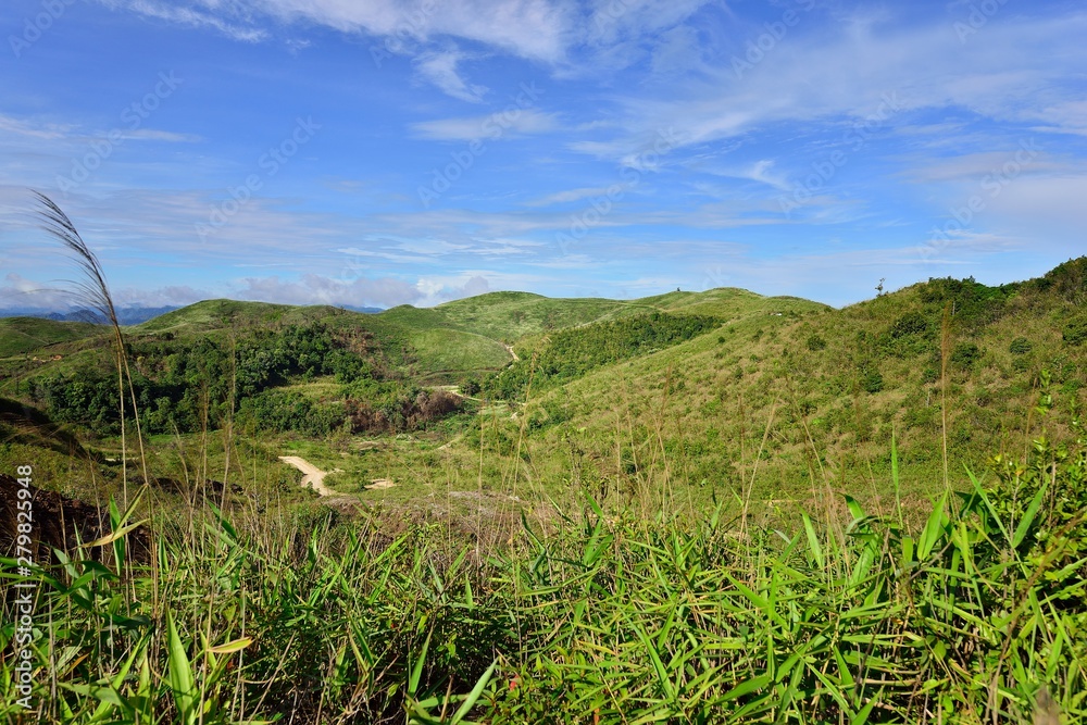 Landscape of green mountain view with Blur style : provide for insert into background base layer Landscape of green mountain view with Blur style : provide for insert into background base layer