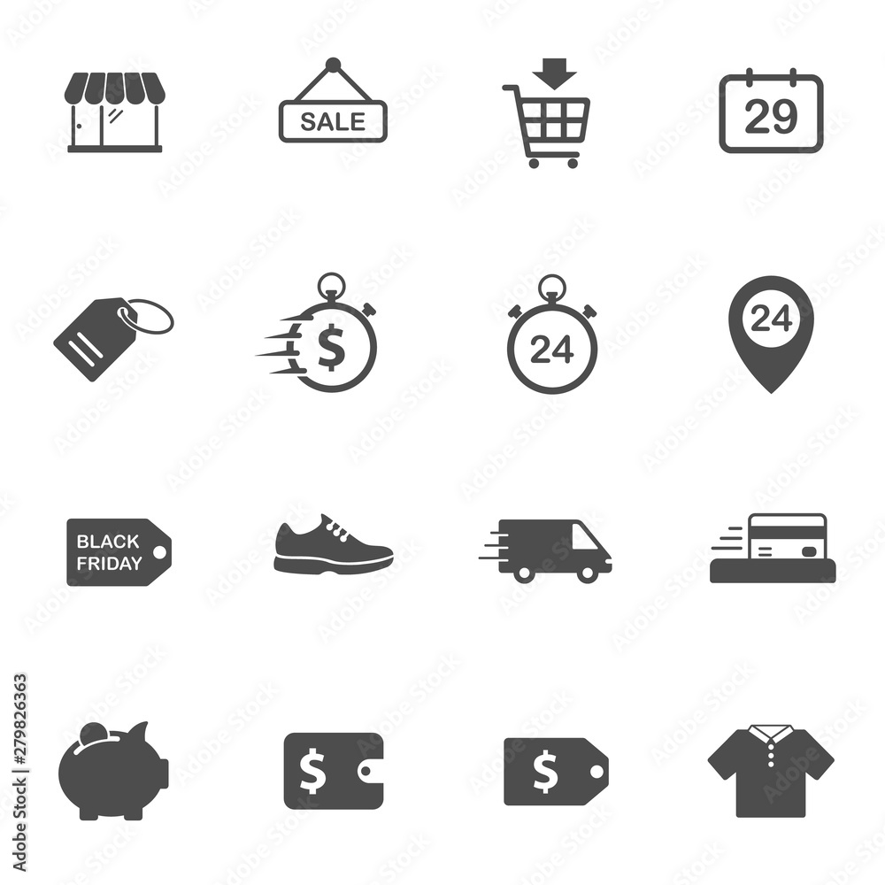 black friday vector icons set isolated on white background. promo advertising black friday icons for web and ui design. black friday vector icons set isolated on white background. promo advertising black friday icons for web and ui design.