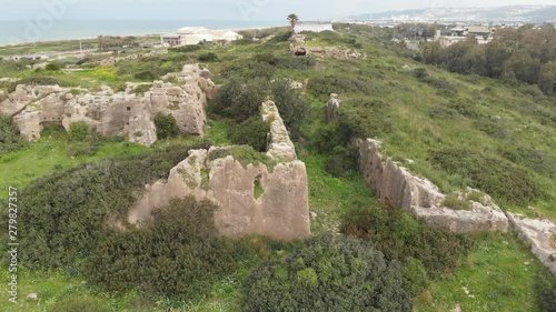 Le Destroit (also known as Districtum or Horvat Qarta) is a ruined medieval fortress, built by the Crusaders in the early 12th century CE, located near the town of Atlit, Israel. photo