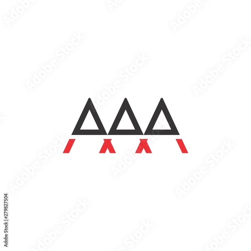 Triple Letter A logo design vector
