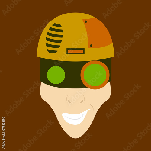 Friendly Robot Character With flat Cartoon Illustration