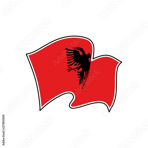 Albania national flag. Vector illustration. Tirana