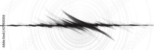 Classic Earthquake Wave Low and Hight richter scale on White paper background,Sound wave diagram concept,design for education and science,Vector Illustration.