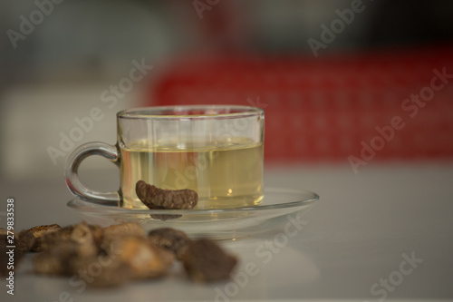 Tea And Mushroom And Cup