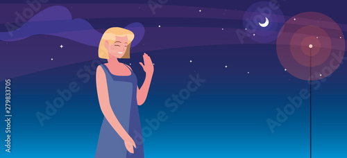 woman portrait character at night
