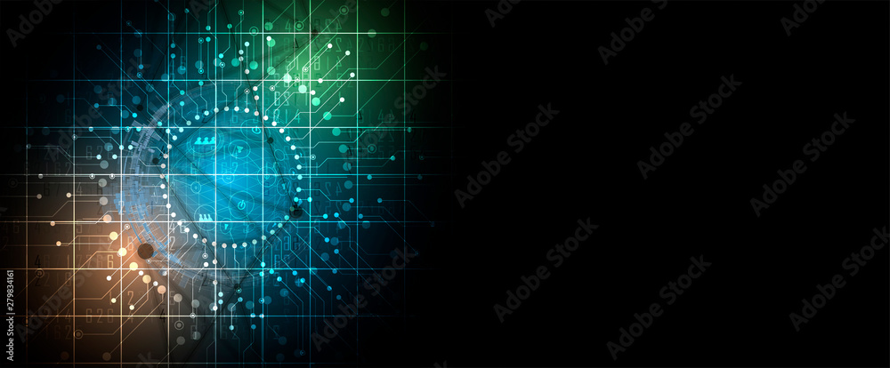Fototapeta premium Artificial intelligence. Technology web background. Virtual concept