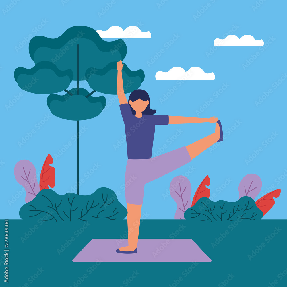 yoga outdoor flat design image yoga outdoor flat design image