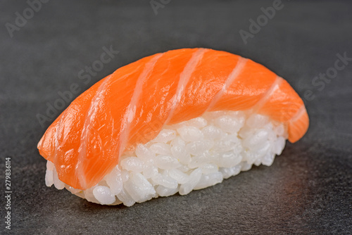 Sushi isolated on slate background