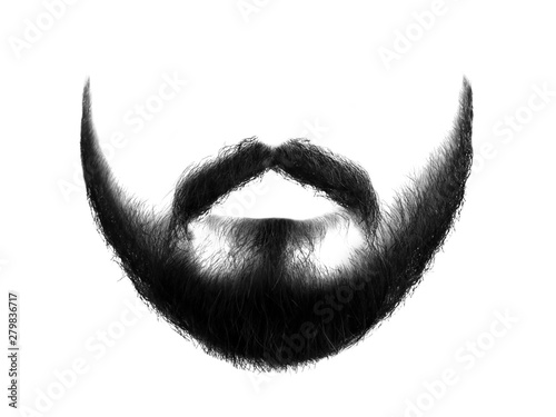 Foto Black beard isolated on white background