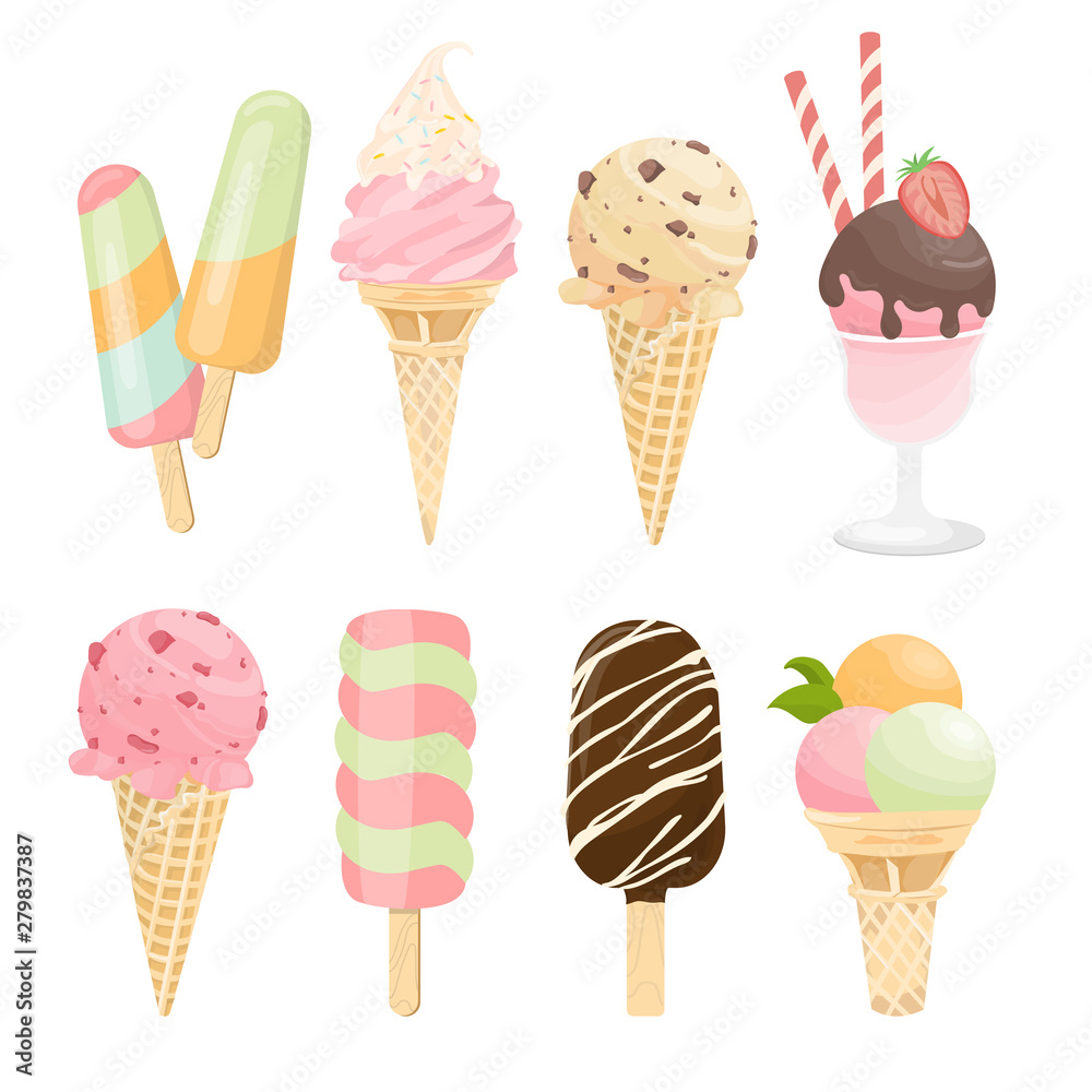 sweet ice cream, isolated. vector sweet ice cream, isolated. vector