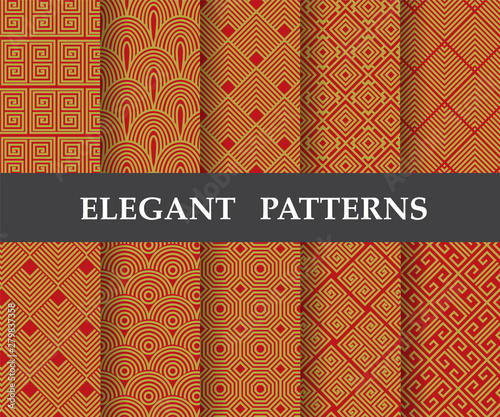 10 different elegant classic patterns. Endless ans seamless texture can be used for wallpaper, pattern fills, web page background,surface textures,tile, greeting card, scrapbook, backdrop