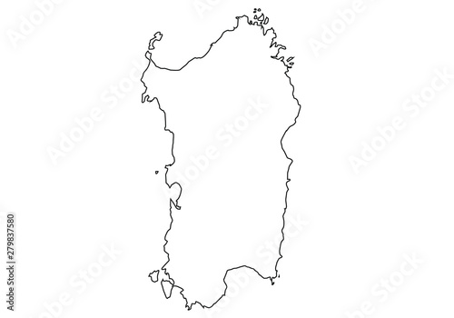 map of Sardinia region in Italy