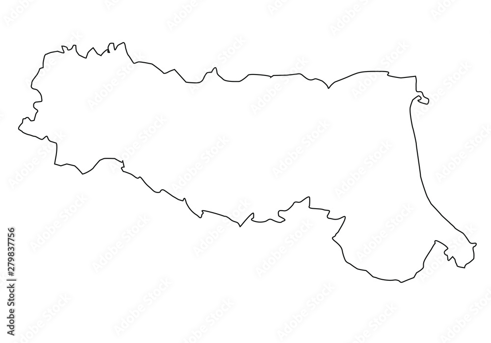 map of Emilia-Romagna region in Italy