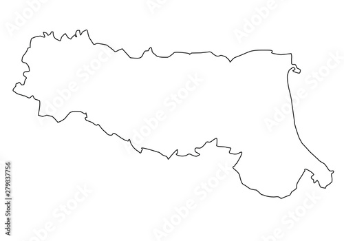 map of Emilia-Romagna region in Italy