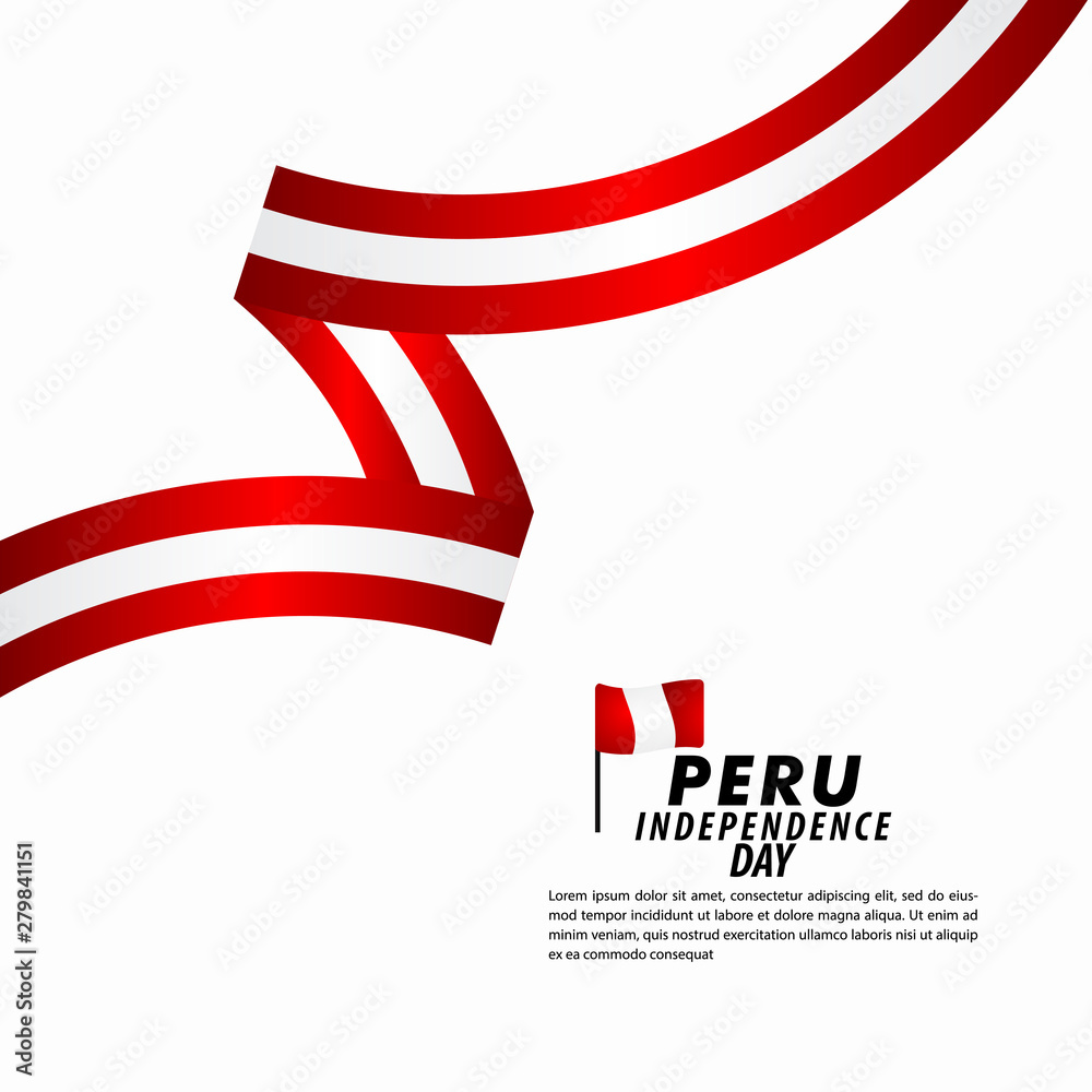 Fototapeta premium Peru Independence Day Celebration Vector Template Design Illustration