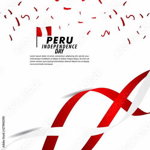 Peru Independence Day Celebration Vector Template Design Illustration