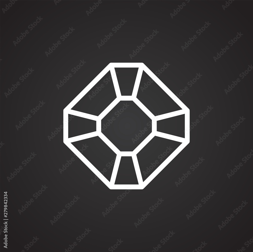Gemstone icon on background for graphic and web design. Simple illustration. Internet concept symbol for website button or mobile app. Gemstone icon on background for graphic and web design. Simple illustration. Internet concept symbol for website button or mobile app.