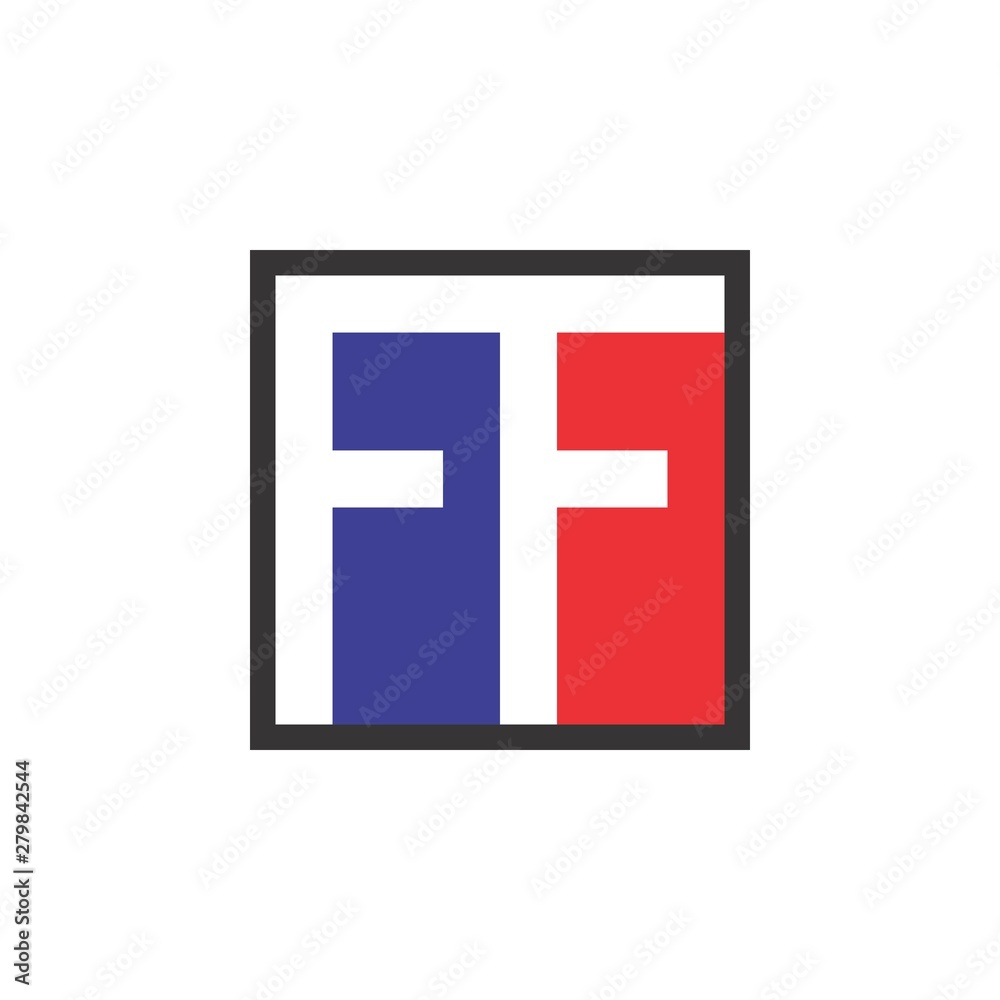 Square with Letter FF logo design vector Square with Letter FF logo design vector