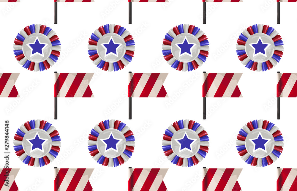 Fototapeta premium Seamless Pattern in 4th of July theme.