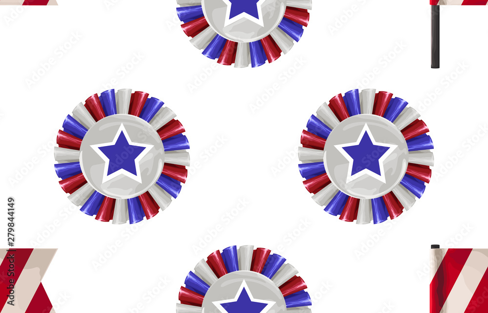 Obraz premium Seamless Pattern in 4th of July theme.