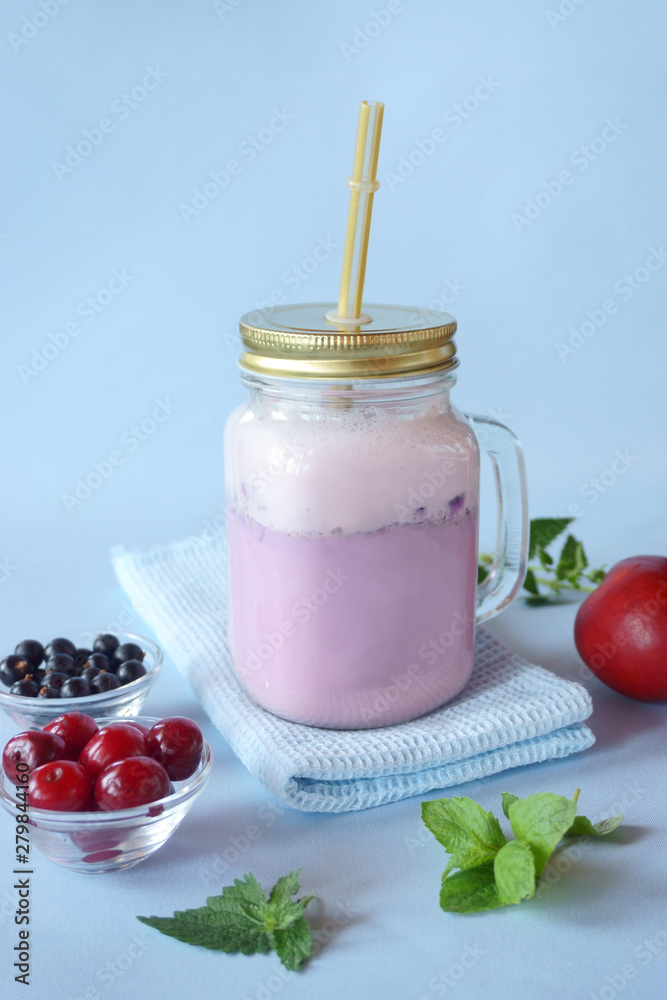 smoothies, milkshake with berries and cream smoothies, milkshake with berries and cream