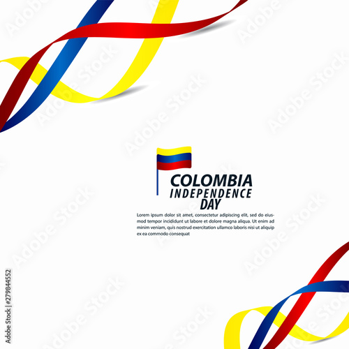 Colombia Independence Day Celebration Vector Template Design Illustration