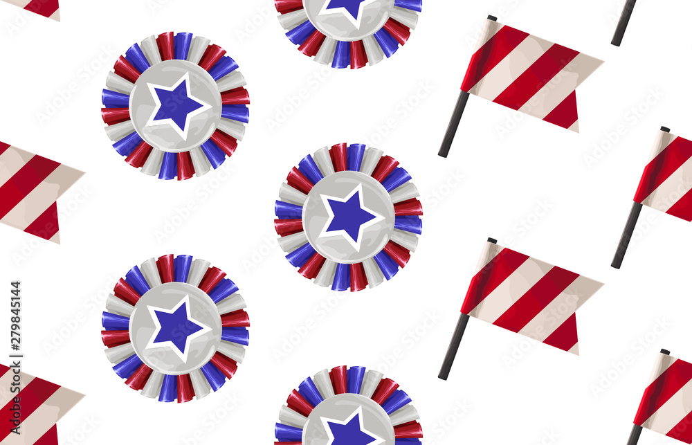 Seamless Pattern in 4th of July theme.