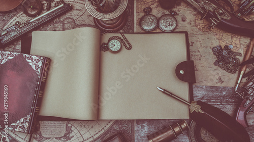 Diary Book With Vintage Items © Aris Suwanmalee