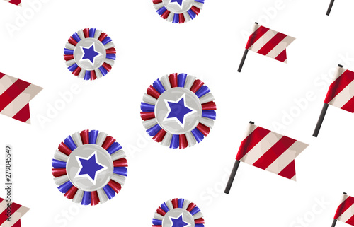 Seamless Pattern in 4th of July theme.