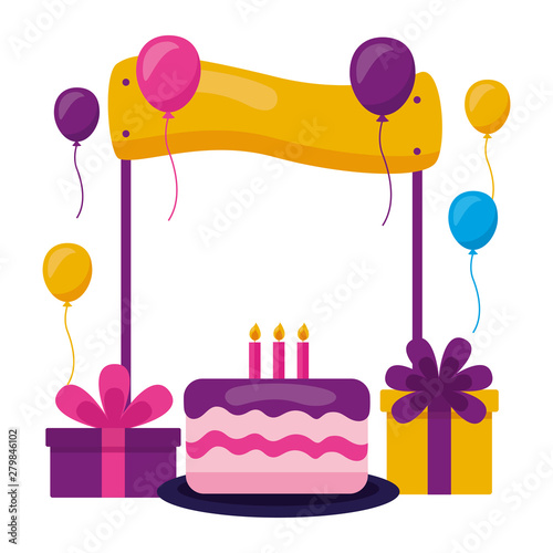 cake balloons gift billboard birthday celebration