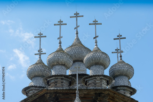 The dome of the Church of the Intercession on Kizhi island in Karelia