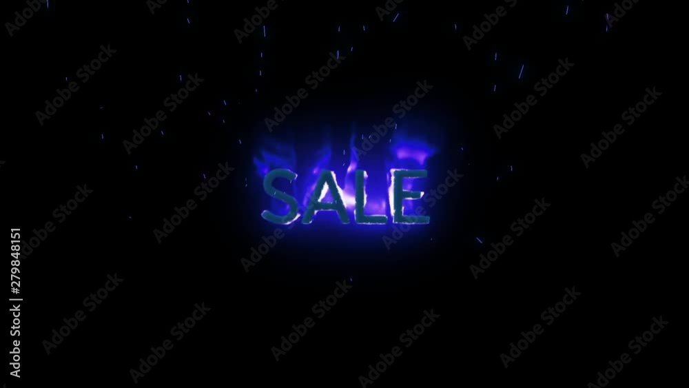 Sale text appearing on purple fire Sale text appearing on purple fire