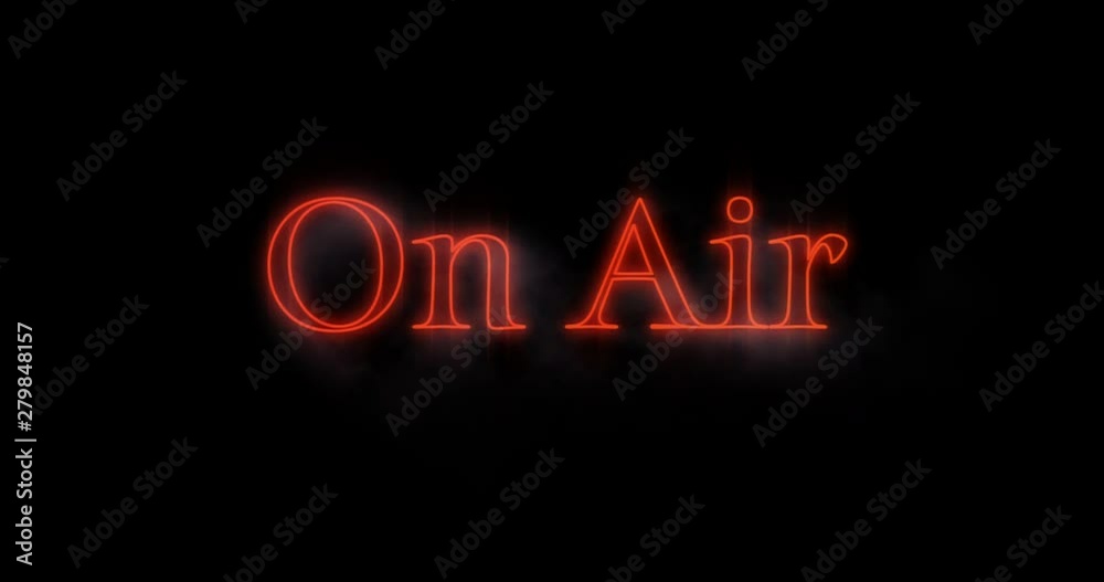 Emerging red On Air neon billboard 4k Emerging red On Air neon billboard 4k
