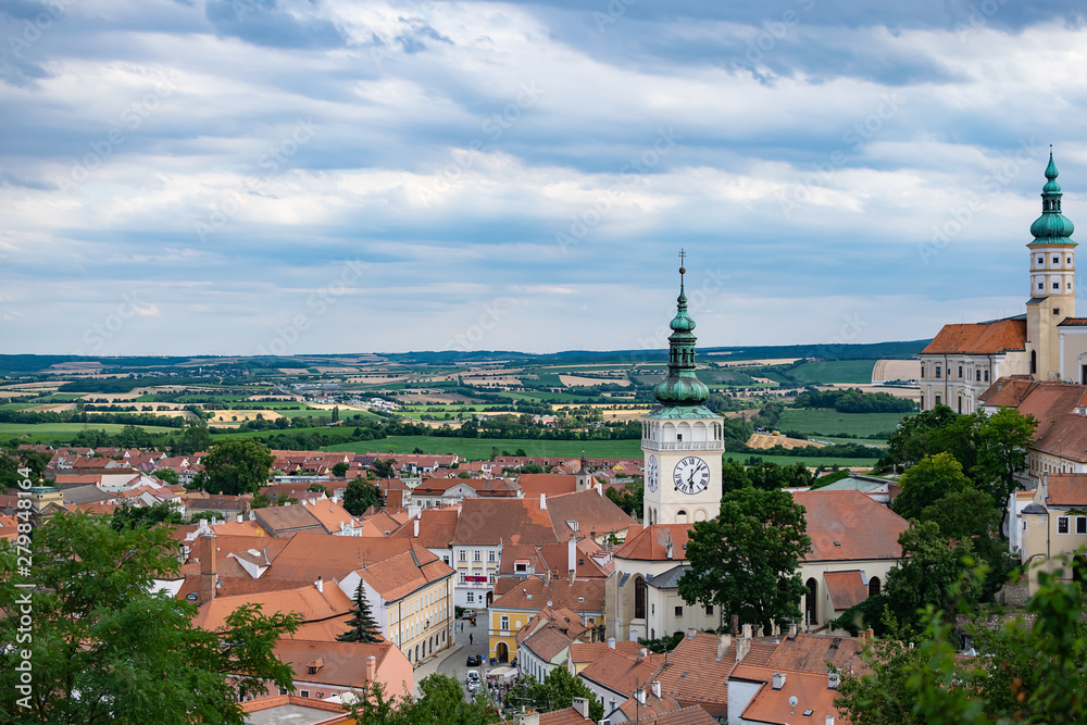 Historical town Mikulov in Moravia Czech Republic.