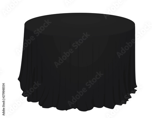 Black circle tablecloth. vector illustration