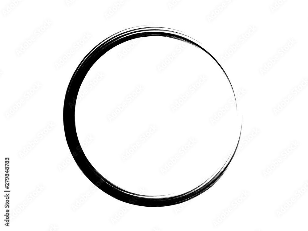 Grunge circle made with art brush.Black ink circle made of black ink for marking. Grunge circle made with art brush.Black ink circle made of black ink for marking.