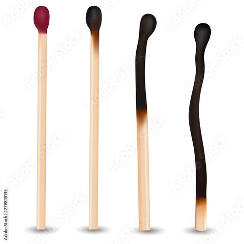 Realistic matches: not burnt and burnt