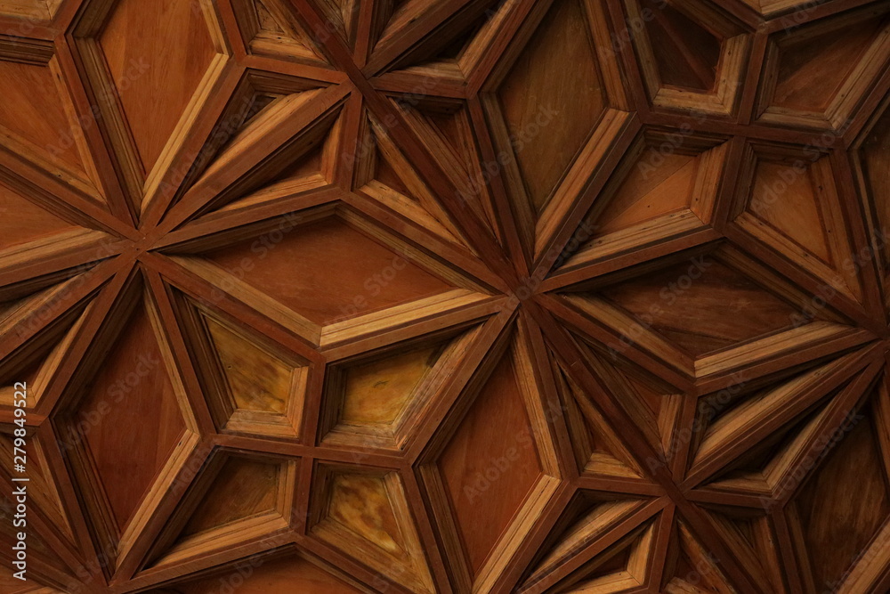 Patterns of a wooden ceiling