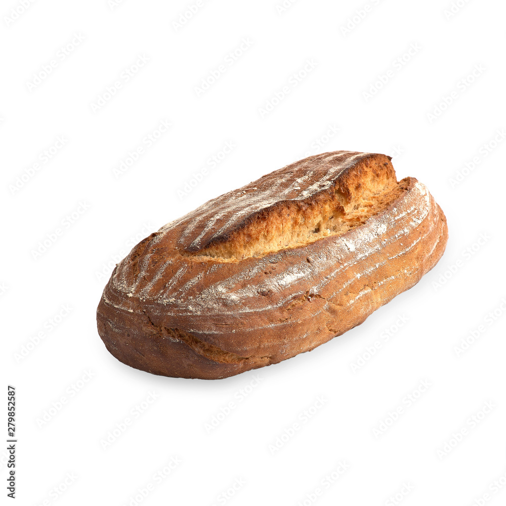 bread made of wheat and rye flour, isolated on white background bread made of wheat and rye flour, isolated on white background