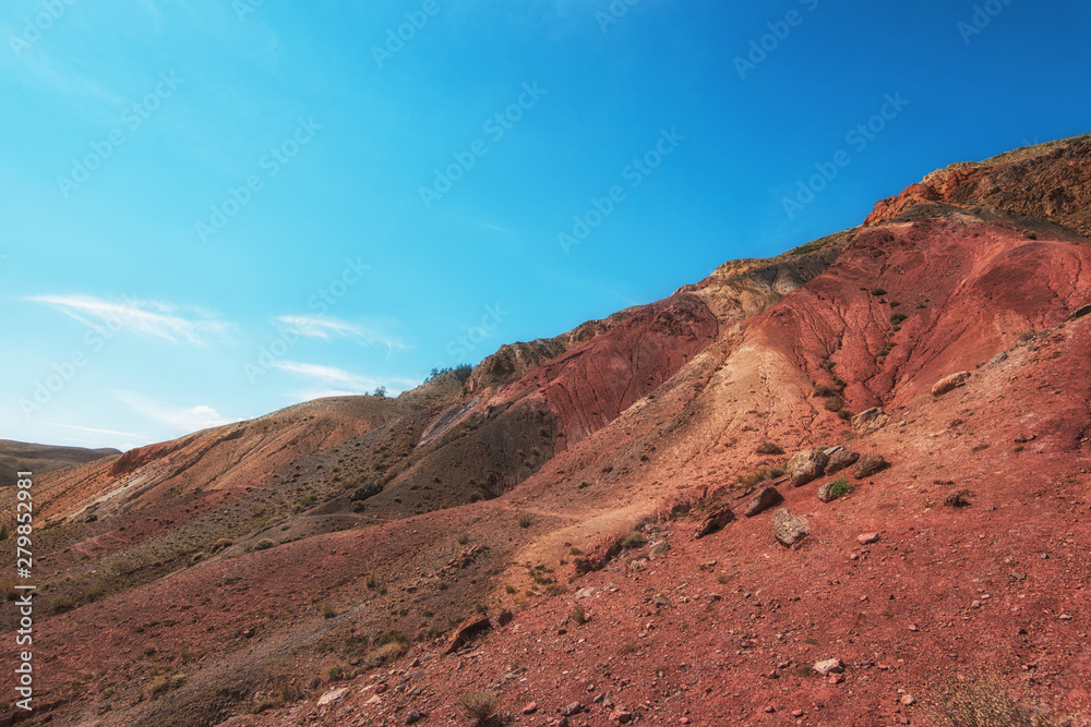 Valley of Mars landscapes in the Altai Mountains, Kyzyl Chin, Siberia, Russia Valley of Mars landscapes in the Altai Mountains, Kyzyl Chin, Siberia, Russia