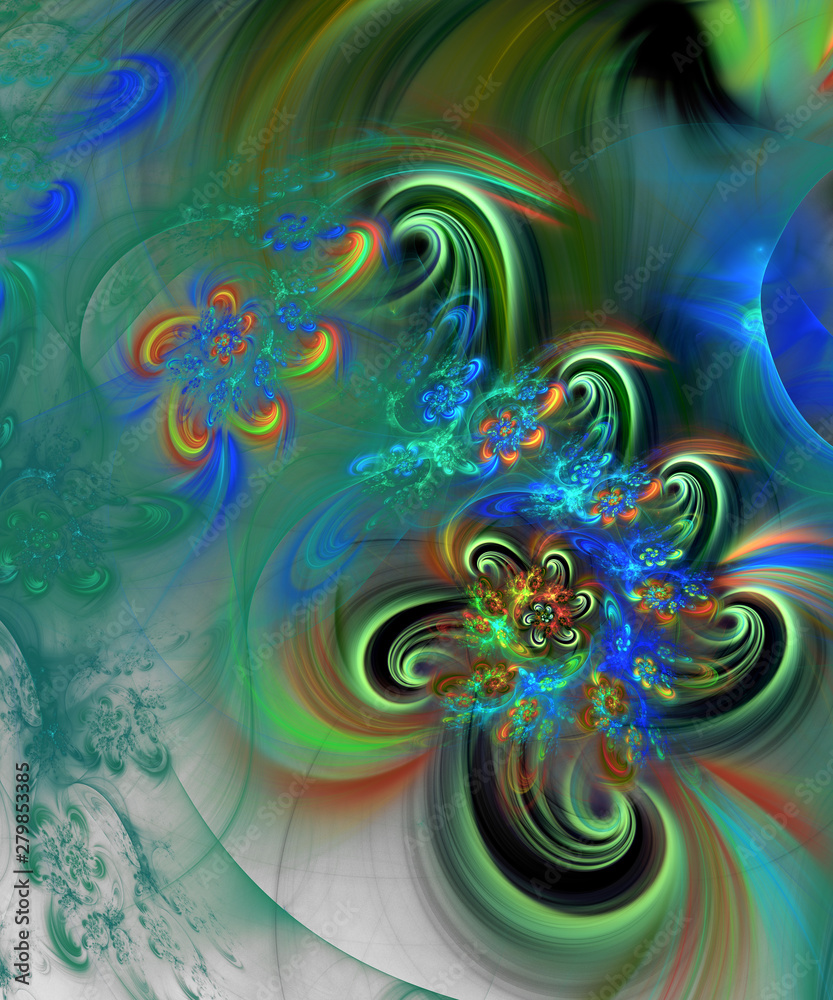 abstract chaotic fractal background 3D rendering illustration