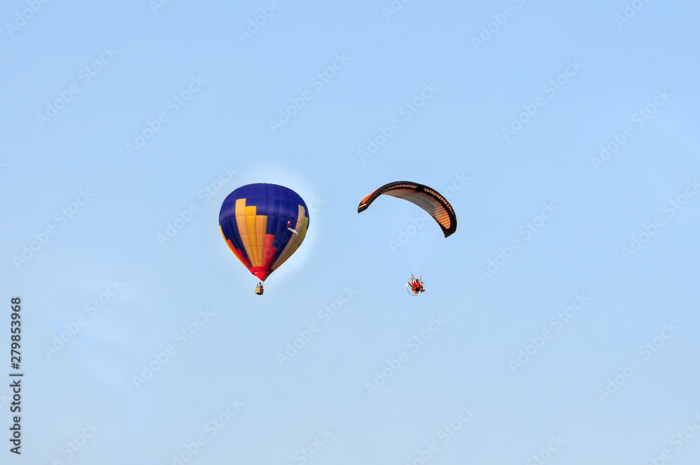 Paragliding in the sky