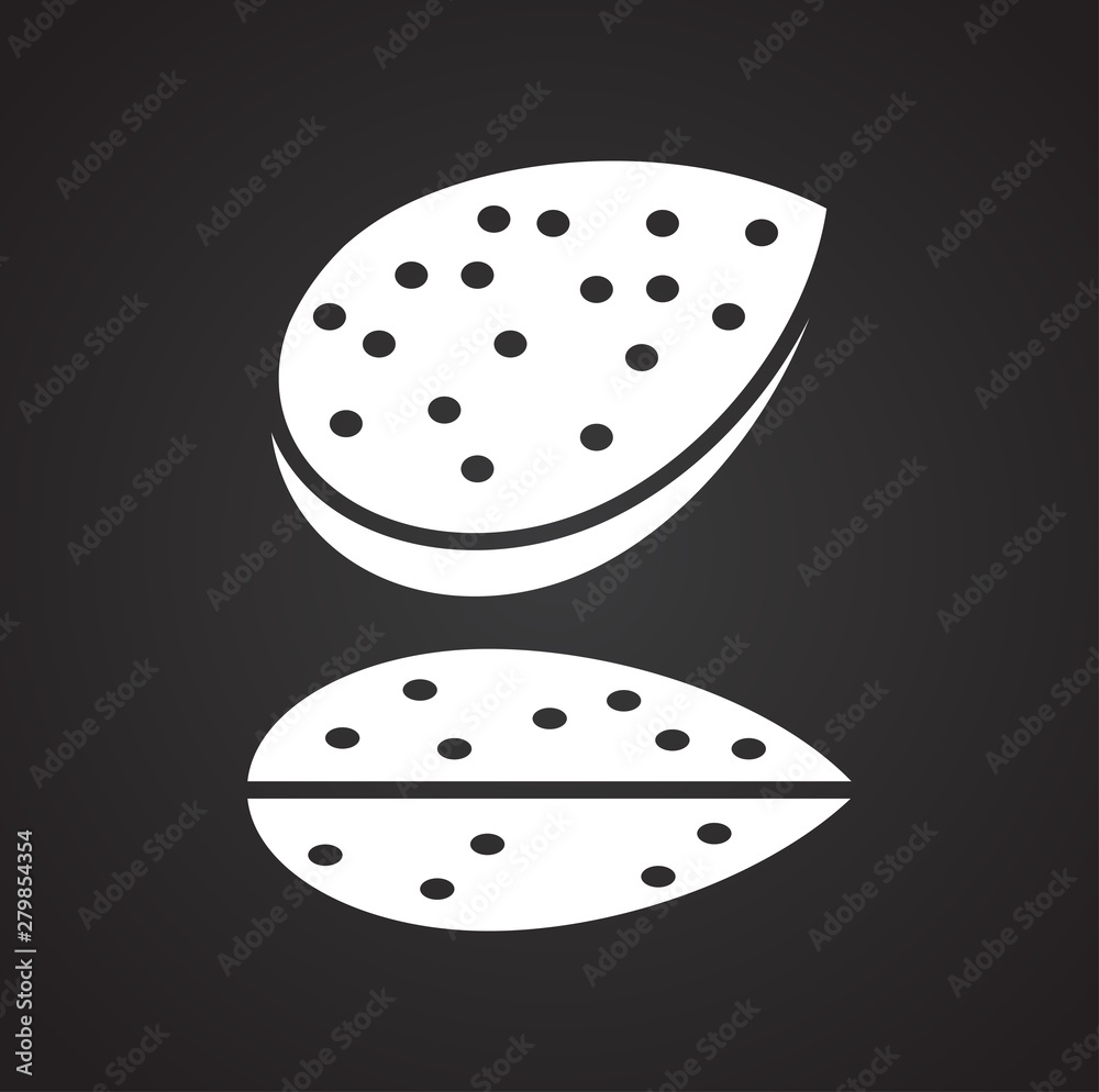 Nut related icon on background for graphic and web design. Simple illustration. Internet concept symbol for website button or mobile app.