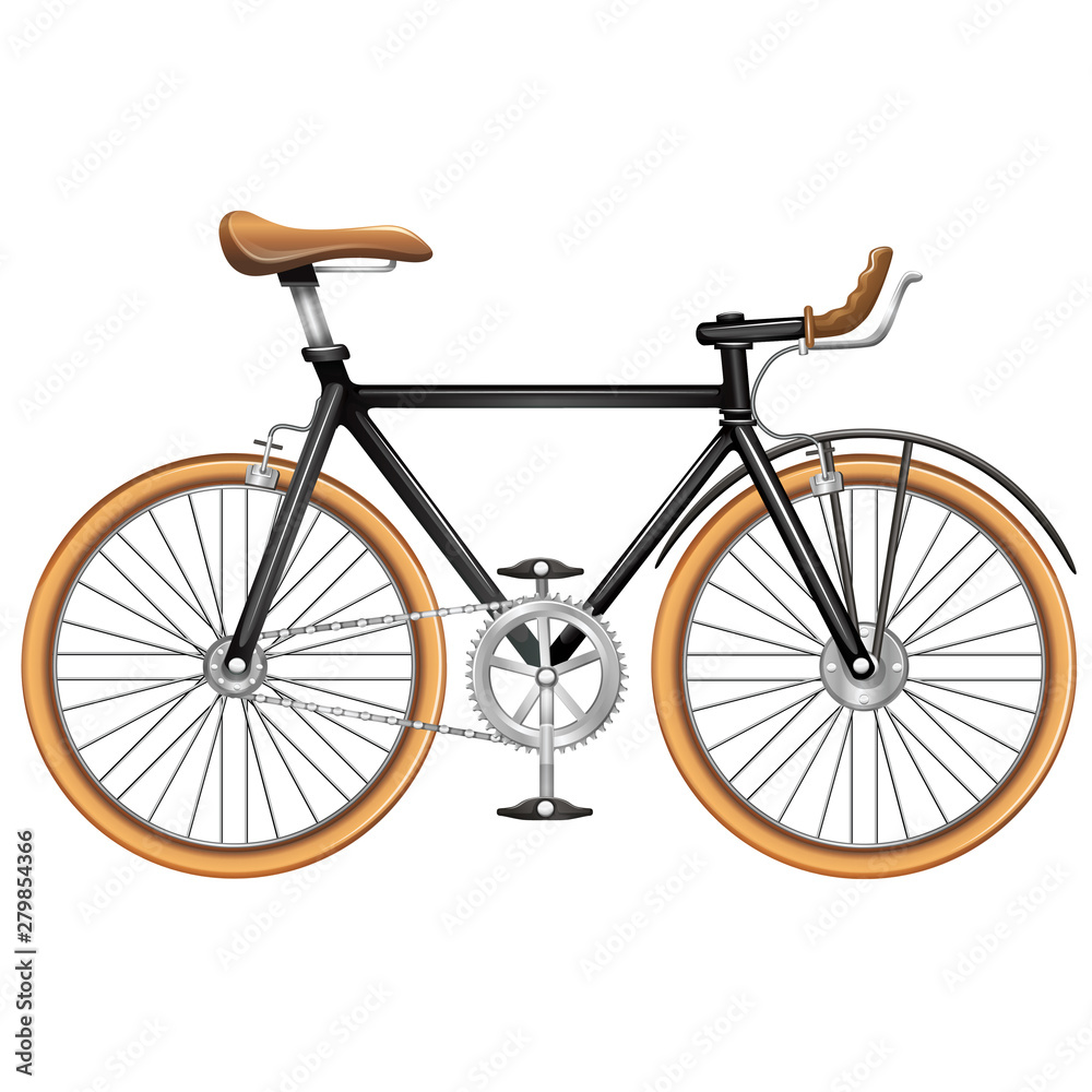 Realistic bike with brakes on the steering wheel Realistic bike with brakes on the steering wheel