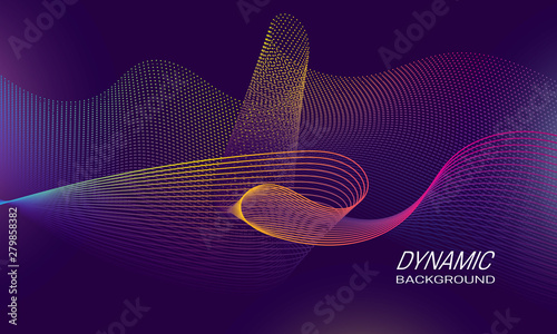 Dynamic waves background design. Music banner backdrop template.