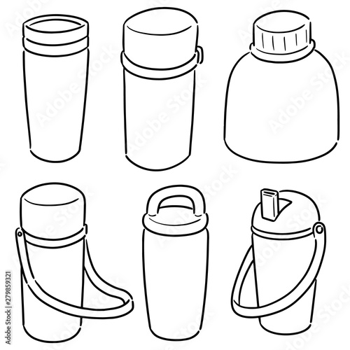 vector set of water bottle