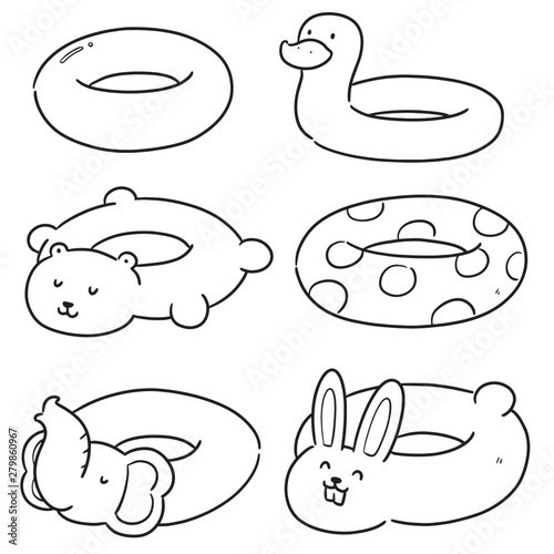 vector set of life ring